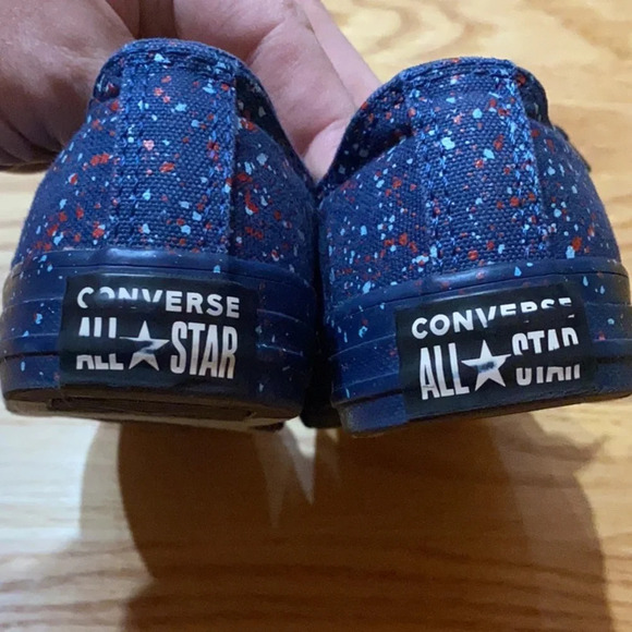 Converse Big Boy Size 1 Chuck Taylor Splatter Casual Sneaker Low Top‎ Paint Blue - Picture 8 of 8